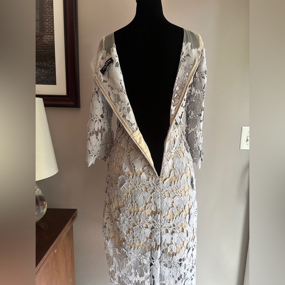 Lace Overlay Dress in Soft Grayish Lavender - Picture 6 of 10